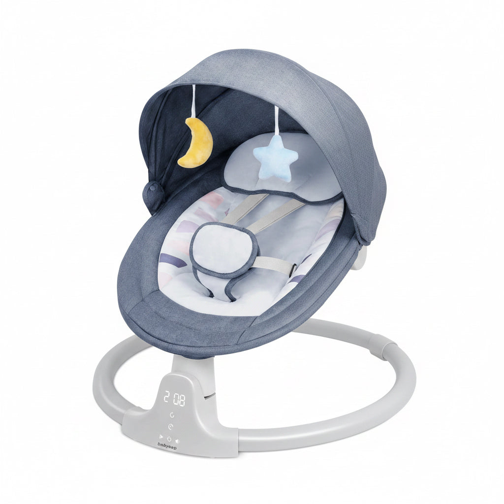 Comforting Baby Swing for Infants - Bluetooth Remote Control, 5 Soothing Speeds & 10 Lullabies in Blue