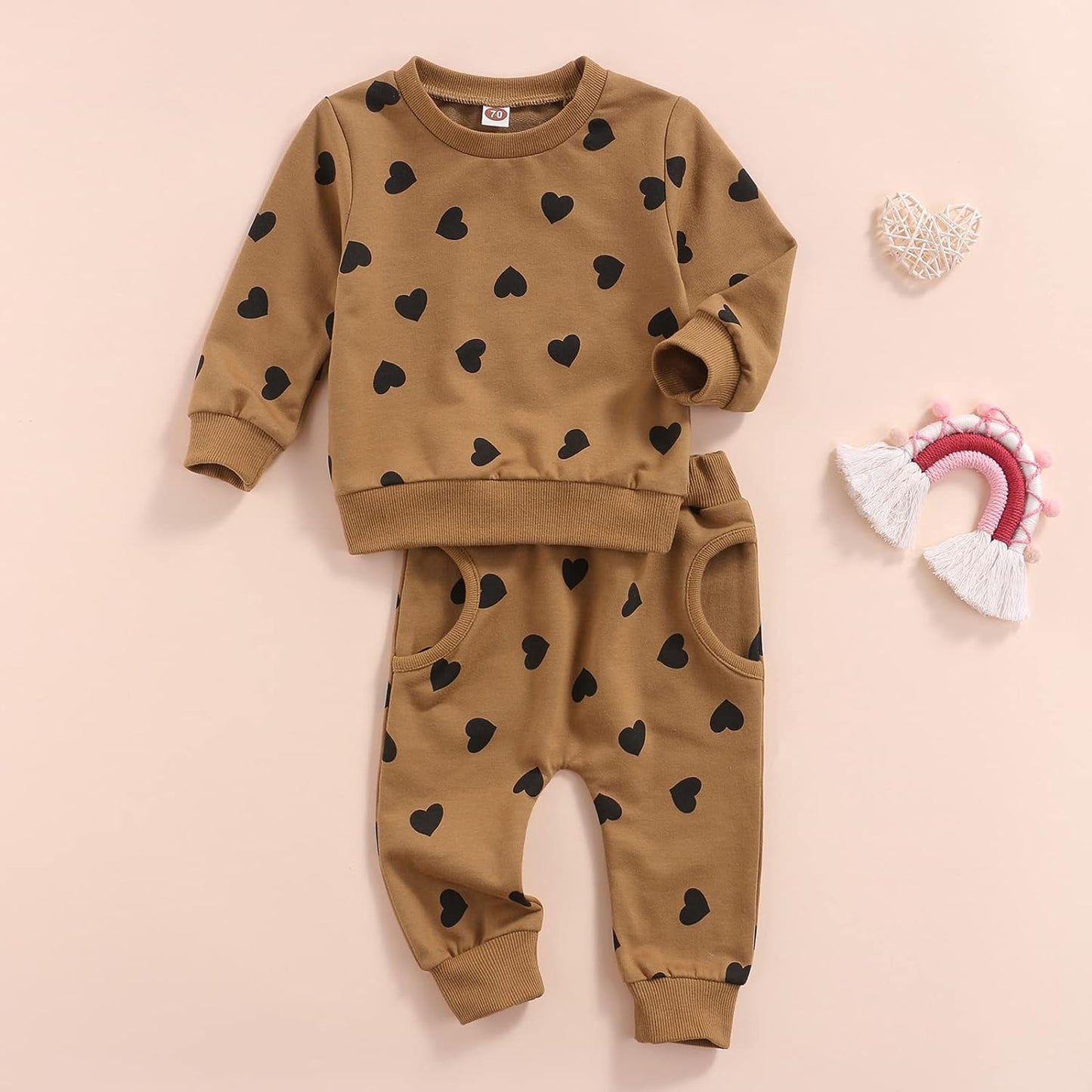 Newborn Baby Girl Long Sleeve Pullover Floral Sweatshirt Long Pant Outfit