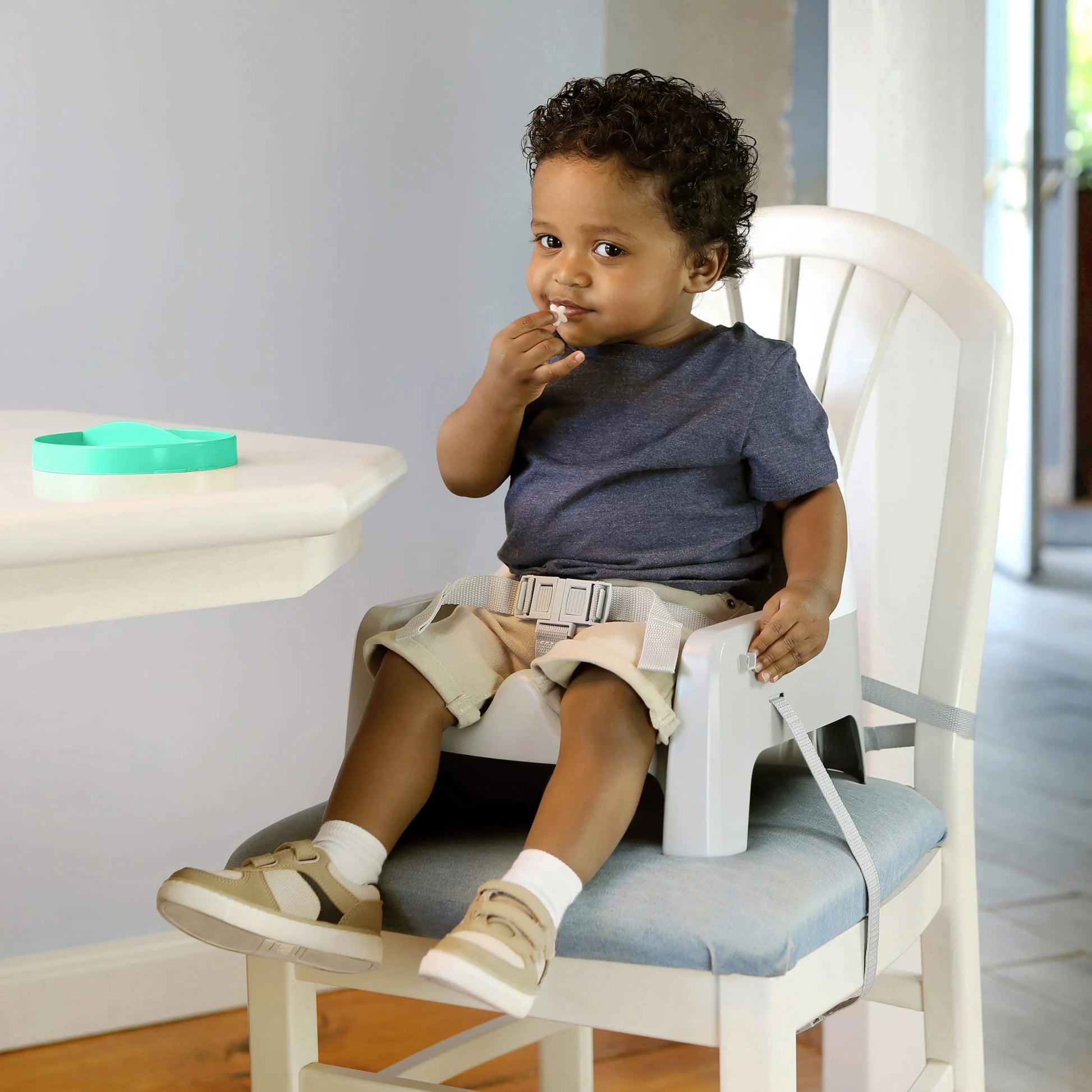 Deluxe 2-in-1 Learn-To-Dine Feeding Seat for Toddlers - Perfect for Ages 6 Months to 3 Years in Stylish Orange and Teal