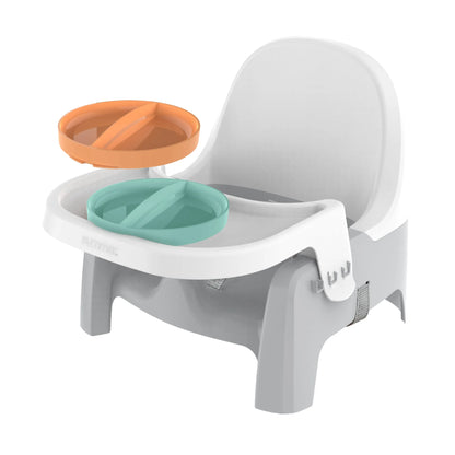 Deluxe 2-in-1 Learn-To-Dine Feeding Seat for Toddlers - Perfect for Ages 6 Months to 3 Years in Stylish Orange and Teal