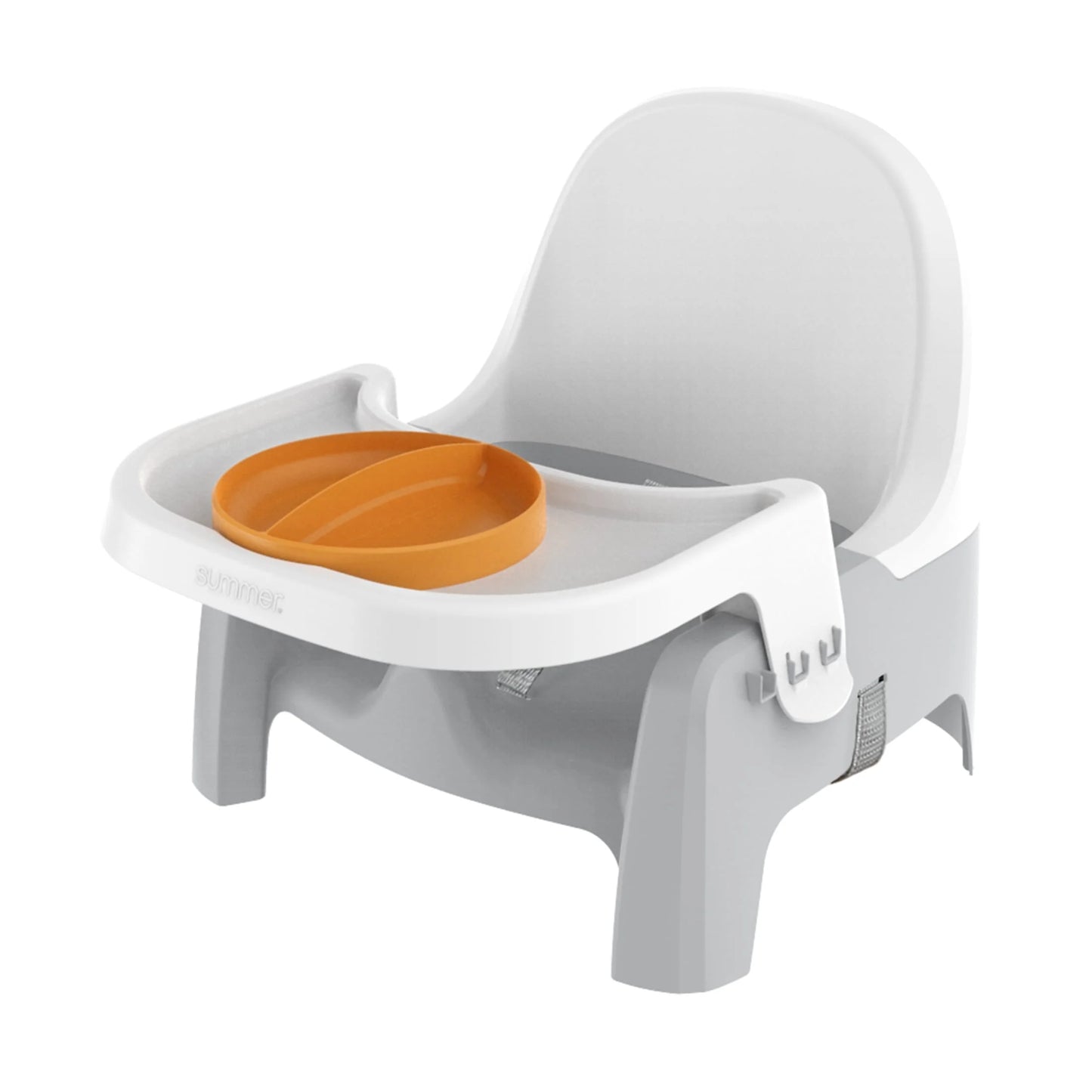 Deluxe 2-in-1 Learn-To-Dine Feeding Seat for Toddlers - Perfect for Ages 6 Months to 3 Years in Stylish Orange and Teal