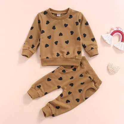 Newborn Baby Girl Long Sleeve Pullover Floral Sweatshirt Long Pant Outfit