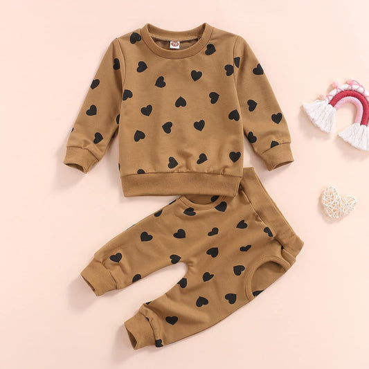 Newborn Baby Girl Long Sleeve Pullover Floral Sweatshirt Long Pant Outfit
