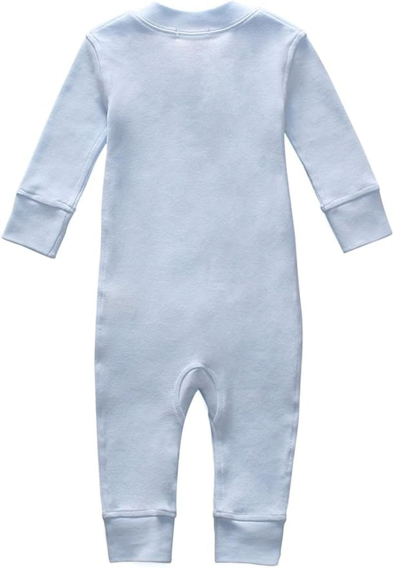 Cozy Organic Cotton Zip-Up Sleep 'N Play PJs for Baby Boys and Girls - Footless, Long Sleeve Comfort