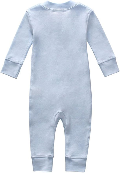 Cozy Organic Cotton Zip-Up Sleep 'N Play PJs for Baby Boys and Girls - Footless, Long Sleeve Comfort