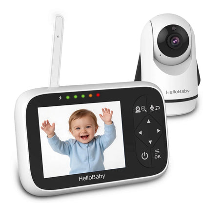 Experience Peace of Mind with the HelloBaby HB6336 Video Baby Monitor - 3.2" Color Display, IR Night Vision, and 1000 Ft Range