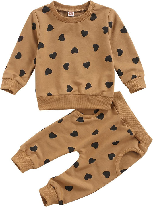 Newborn Baby Girl Long Sleeve Pullover Floral Sweatshirt Long Pant Outfit